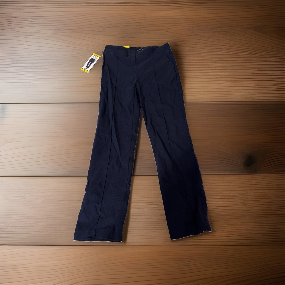 Hilary Radley Women's Navy Slim Leg Dress Pants Small Mid Rise Preppy academia
